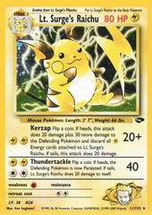 Lt. Surge's Raichu - 11/132 - Holo Rare - Unlimited Edition